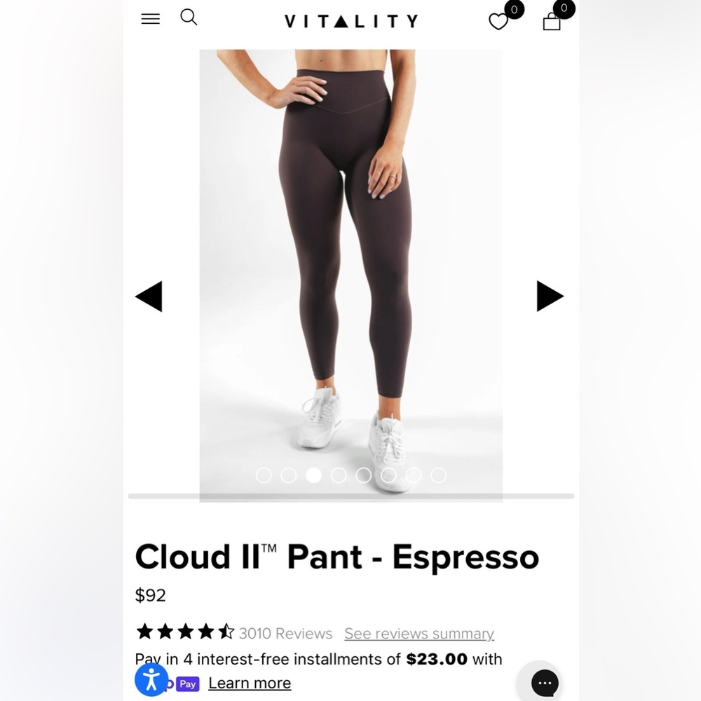 Balance Athletica / Vitality leggings in a purplish brown